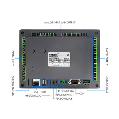 Coolmay 7 Inch 1024*600 EX3U-8070HD-44MT-2AD2DA-V-485P Industrial 24v Digital Analog Input Touch Screen Panel Plc HMI Integrated All-in-one